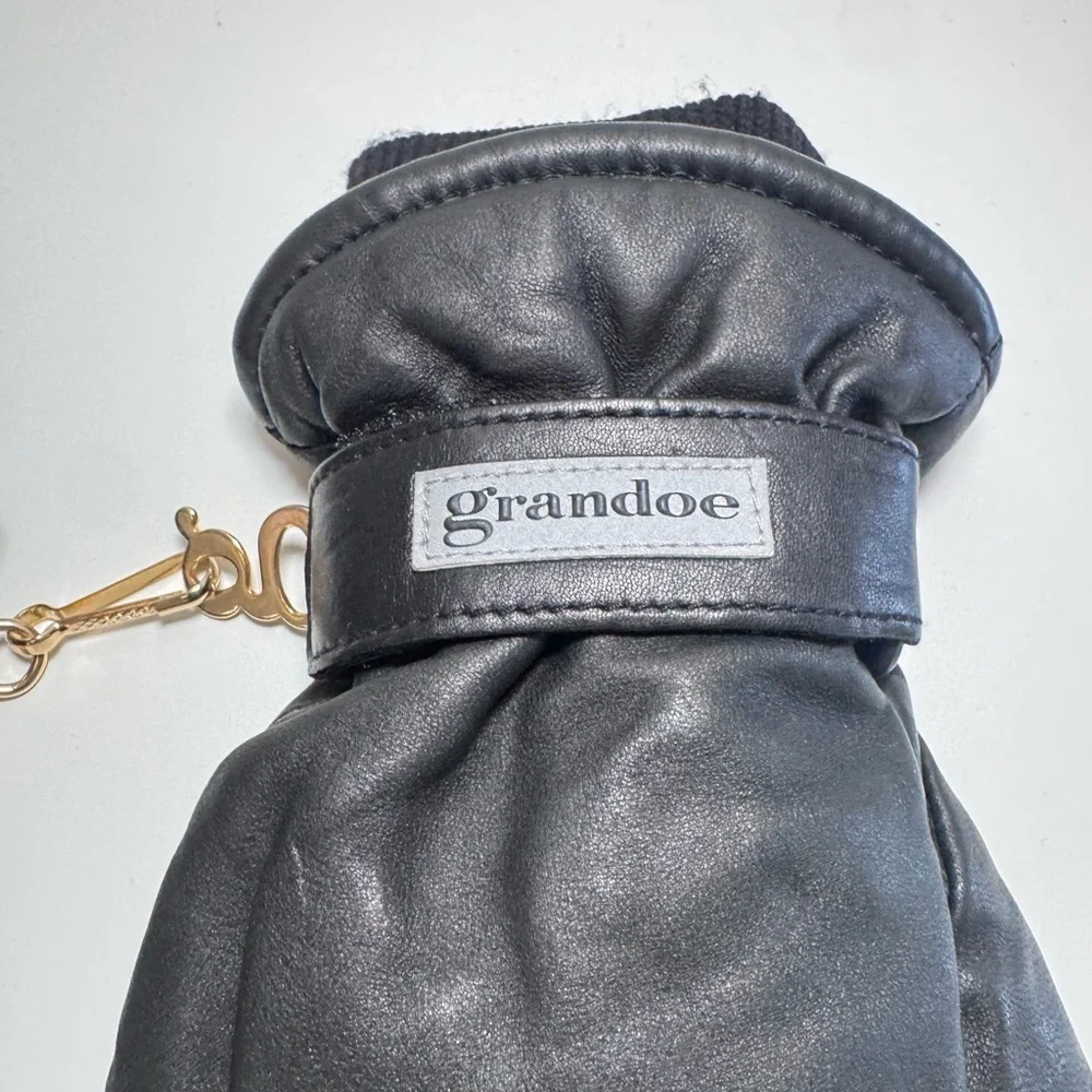 Grandoe Black Vegan Leather Gloves